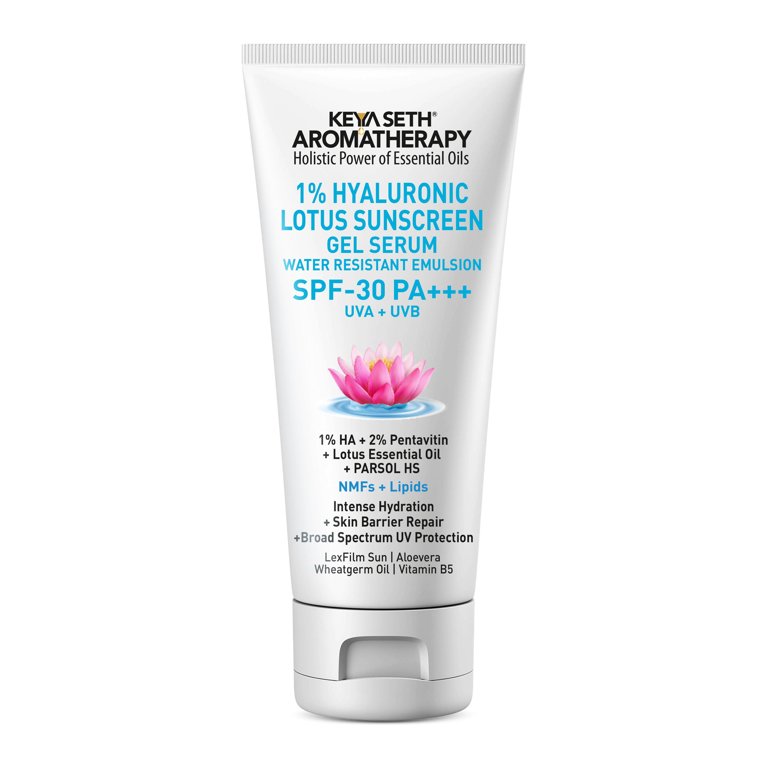 Keya Seth Aromatherapy 1% Hyaluronic Lotus Sunscreen Gel Serum SPF 30 PA +++ UVA + UVB