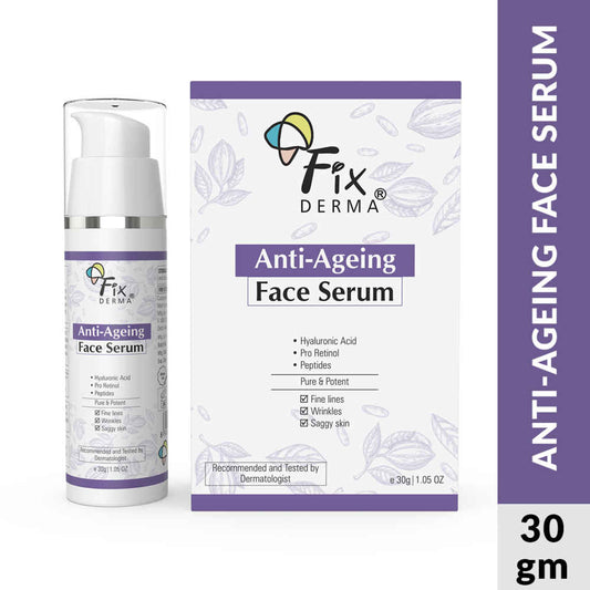 Fixderma Hyaluronic Acid Serum for Anti Ageing with Pro Retinol Serum for Face | Anti Ageing Serum for Fine Lines & Wrinkles | Face Serum for Men & Women | Face Serum for for all Skin Types - 30 gm
