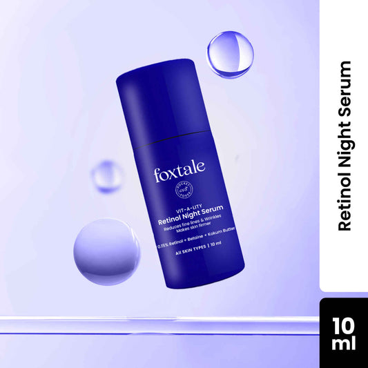 Foxtale 0.15% Retinol Night Serum | Anti-Aging Night Cream | Reduces Fine Lines and Wrinkles | No Purging | For Younger-looking Skin | Men & Women | All Skin Types - 10 ml