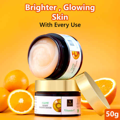 Good Vibes Glow Light Moisturiser - Vitamin C | Light weight, Oil free (50 gm)