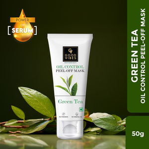 Good Vibes Oil Control Green Tea Peel Off Mask 50 gm | Controls Oil Production | Prevents Acne and Pimples | Clears Skin Complexion | Suitable for Combination skin type, Acne Prone Skin and Oily Skin Type