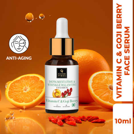 Good Vibes Vitamin C & Goji Berry Depigmentation & Wrinkle Balancing Face Serum (10 ml)