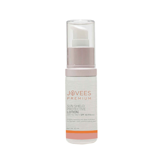Jovees Premium Sun Shield Protective Lotion SPF 40 | Broad Spectrum PA+++ | Matte Tint | Infused with Organic Extracts | Lightweight and Oil Free 50 ml