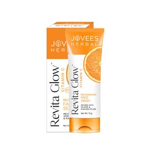 Jovees Herbal Revita Glow Vitamin C Face Wash Infused with Olives & Kakadu Plum |Reduces Dark Spots, Hyperpigmentation & Fine Line Appearances |For All Skin Types 75g