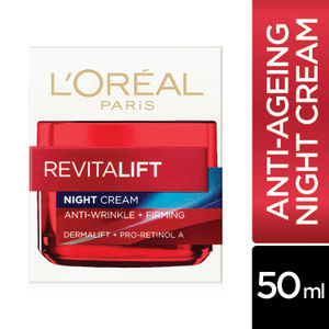 L'Oreal Paris Revitalift Night Cream, Hydrating and Boosting, With Dermalift technology + Pro-Retinol A, 50 ml