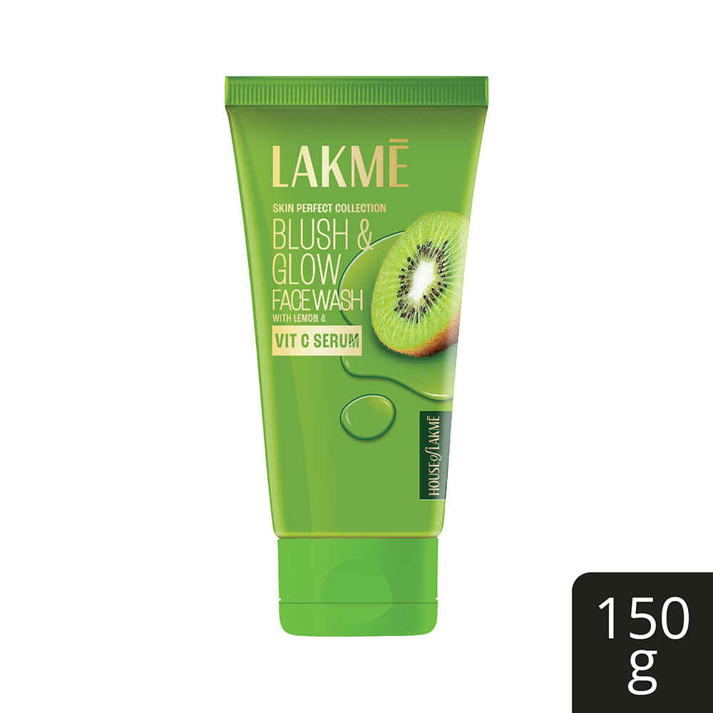 Lakme Blush & Glow Refreshing Face Wash with Vitamin C Serum and Kiwi Fruit Extracts, 150 gm
