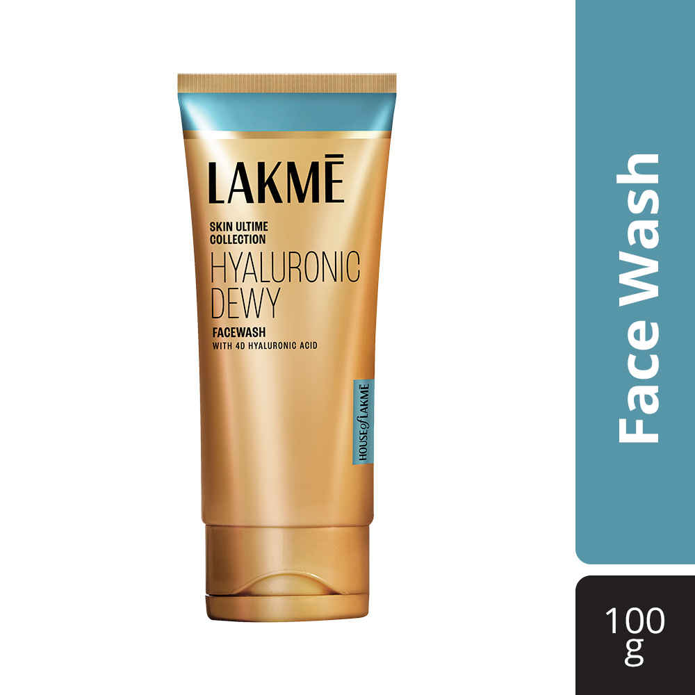Lakme Hyaluronic Dewy Facewash | Hyadrating Face Cleanser with 4D Hyaluronic Acid | 100 gm Face Wash
