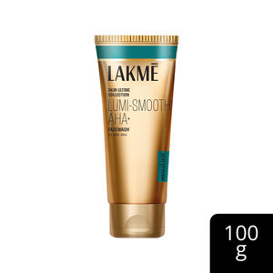 Lakme Lumi-Smooth AHA+ Facewash with 2% Salicylic & Lactic Acid for Glowing Skin | Gentle Exfoliating Cleanser for Smooth Skin & Reduced Pores 100 gm