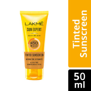 Lakme Sun Expert Tinted Sunscreen SPF 50 PA +++ | Broad spectrum UVA/B protection | Blue light protection | No White Cast | for all dry, oily, normal skin| Matte Finish | 50ml