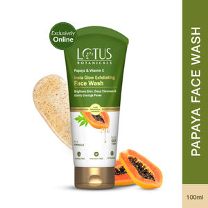 Lotus Botanicals Papaya & Vitamin E Insta Glow Exfoliating Face Wash - 100 ml