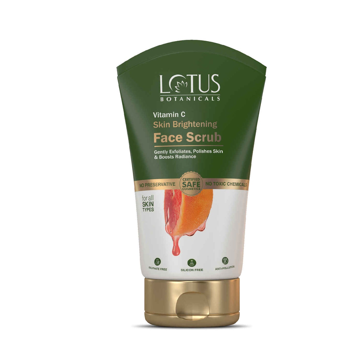 Lotus Botanicals Skin Brightening Face Scrub | Vitamin C | Sulphate, Silicon & Chemical Free | All Skin Types | 100 gm