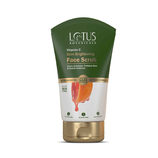 Lotus Botanicals Skin Brightening Face Scrub | Vitamin C | Sulphate, Silicon & Chemical Free | All Skin Types | 100 gm