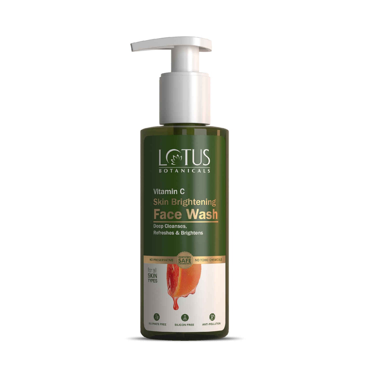 Lotus Botanicals Skin Brightening Face Wash | Vitamin C | Sulphate, Silicon & Chemical Free | All Skin Types | 180 ml
