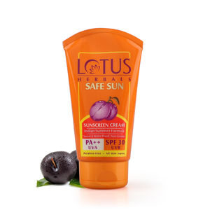 Lotus Herbals Safe Sun Sunscreen Cream - Indian Summer Formula | SPF 30 | PA++ | Non-Greasy | Sweat & Water Resistant | 100 gm