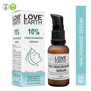 Love Earth 10% Niasinamide Serum With Aloe Vera And Olive Leaf Extract For Blemishes, Inflammation & Acne Prone Skin 30 ML