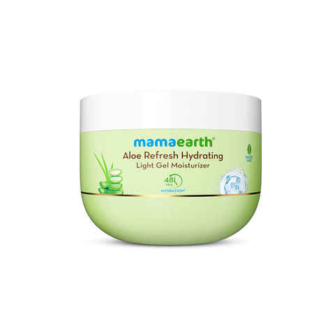 Mamaearth Aloe Refresh Hydrating Light Gel Moisturizer with Aloe Vera & HA 200 gm | Long-lasting Non-sticky Hydration | Oil-free, Lightweight & Quick-absorbing |Free from Harmful Chemicals |Soothes Skin