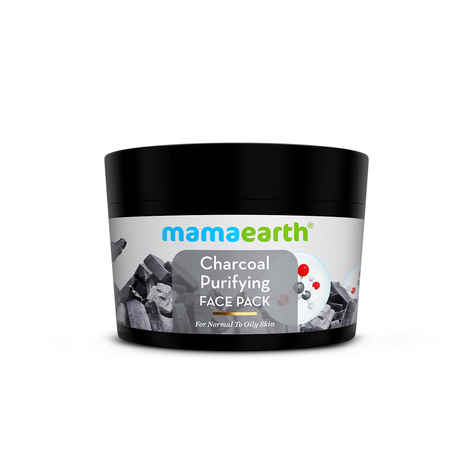 Mamaearth Charcoal Purifying Face Pack with Activated Charcoal & Glycolic Acid for Skin Detoxification Natural, DIY-like Texture | Detoxifies Skin | Crafted with Nature’s Best Ingredients | Free From Harmful Chemicals 200 gm