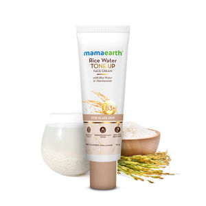 Mamaearth Rice Water Tone Up Face Cream with Rice Water & Niacinamide for Glass Skin 50 gm | Instantly Brightens | Skin Whitening | Even Skin Tone | Adds Glow | All Skin Types | Korean Rice Tone Up