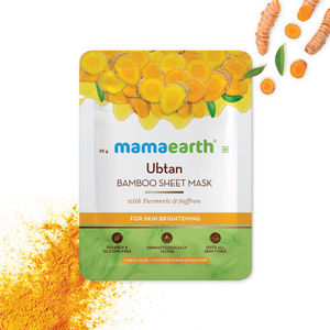 Mamaearth Ubtan Bamboo Sheet Mask with Turmeric & Saffron for Skin Brightening (25 gm)