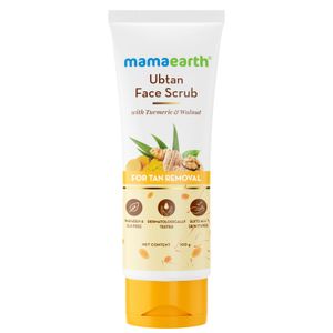 Mamaearth Ubtan Face Scrub with Turmeric and Walnut for Tan Removal - 100 gm