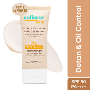 mCaffeine De Tan Oil Control Coffee Sunscreen SPF 50 PA++ With Hyaluronic Acid & Vitamin B3 (50 ml)