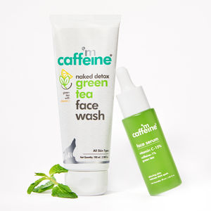 mCaffeine Green Tea & Vitamin C Daily Face Glow Duo, Combo of 2
