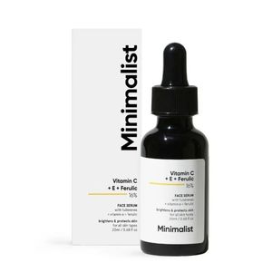 Minimalist 16% Vitamin C + E + Ferulic Face Serum With Fullerenes + Vitamin E + Ferulic - 20 ml