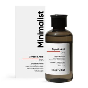 Minimalist 8% Glycolic Acid Exfoliating Liquid in free acid form with bamboo water for exfoliating & smoothening skin - 150 ml