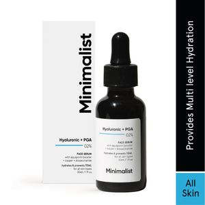 Minimalist 2% Hyaluronic Acid + PGA Face Serum With Aquaporin Booster + Copper + Biosaccharide, 30 ml