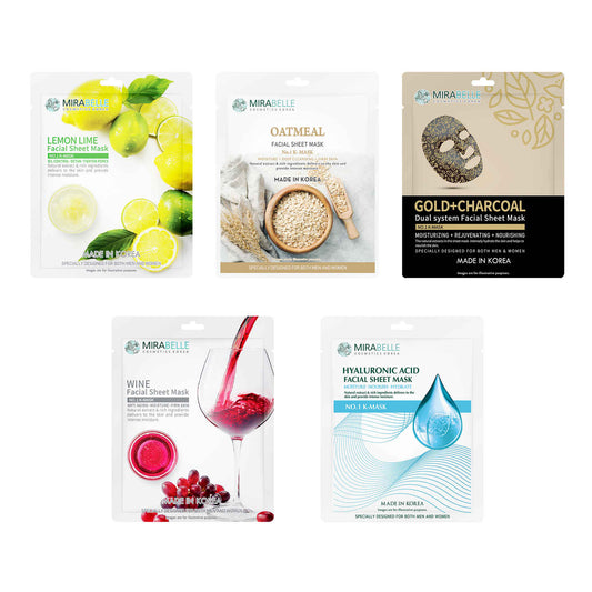 MIRABELLE COSMETICS KOREA Nourish skin Facial Sheet Mask ( Pack of 5 )