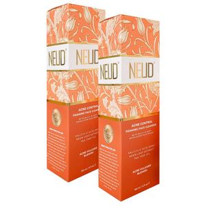 NEUD Acne Control Foaming Face Cleanser With Salicylic Acid, Neem and Tea Tree Oil - 2 Packs (150 ml Each)
