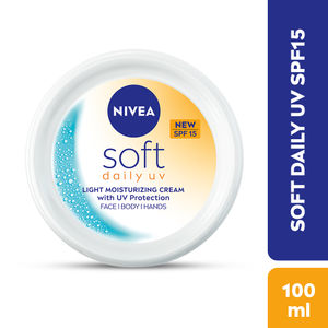 NIVEA Soft Daily UV Light Moisturising Cream with SPF-15, 100 ml