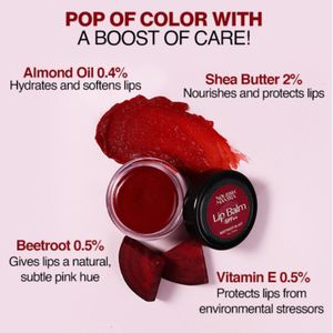 Nourish Mantra Beetroot Blast Lip Balm with SPF & Olive Oil for Soft & Moisturized Lips - 12gm