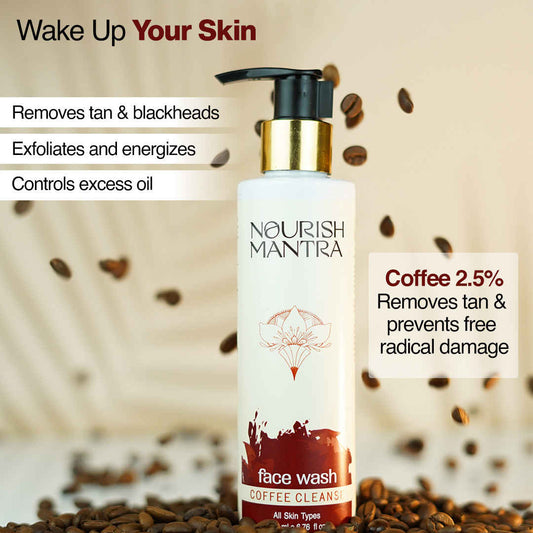 Nourish Mantra Coffee Cleanse Face Wash with Niacinamide for Excess Oil Control & Tan Removal - 200ml