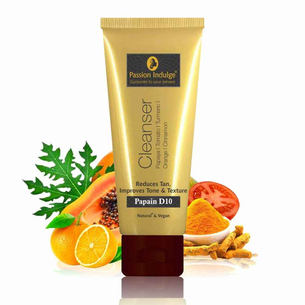 Passion Indulge PAPAIN D-10 Cleanser For Anti-Tan and Uneven skin tone 100 ml
