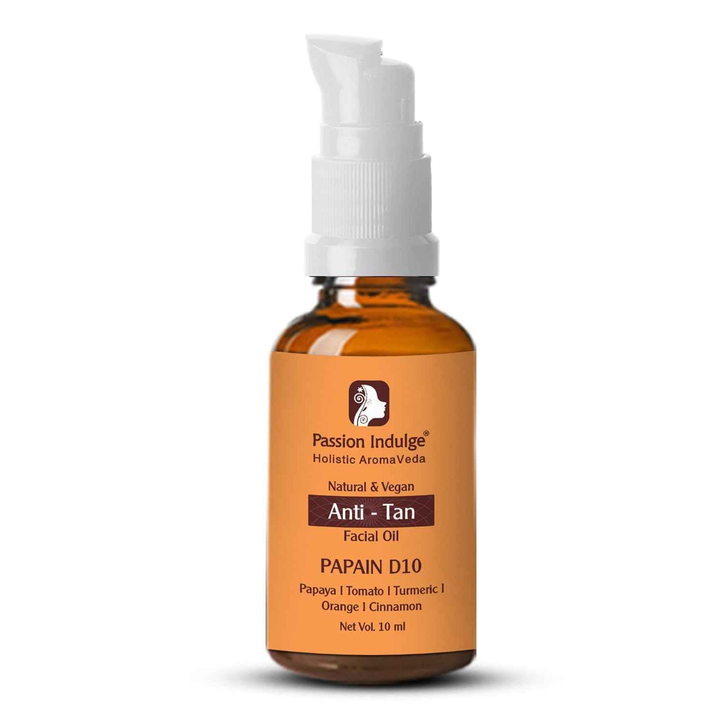 Passion Indulge PAPAIN D10 Facial Oil For Anti-Tan and Uneven skin tone 10 ml