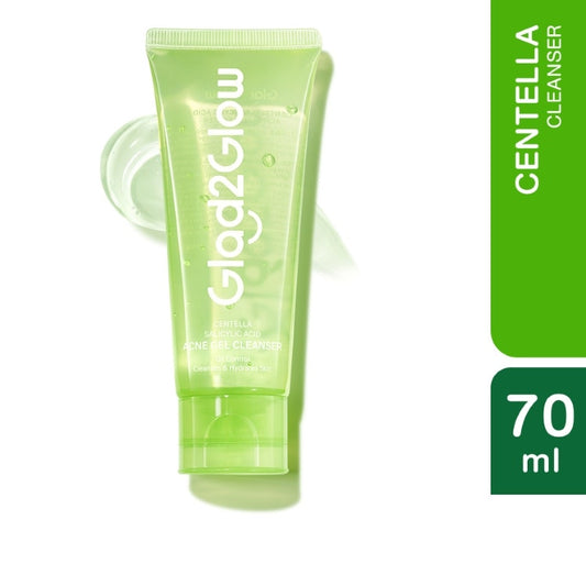 Glad2Glow Centella Salicylic Acid Acne Gel Cleanser 70Ml
