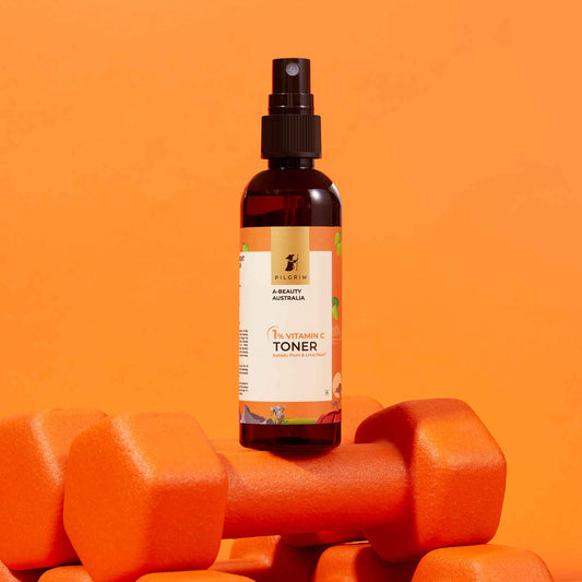 Pilgrim 1% Vitamin C Toner with Kakadu Plum & Lime Pearl | For All Skin Types | Antioxidant Rich Enhances Brightness and Refines Pores | Dermatologically Tested | For Men & Women (100 ml)