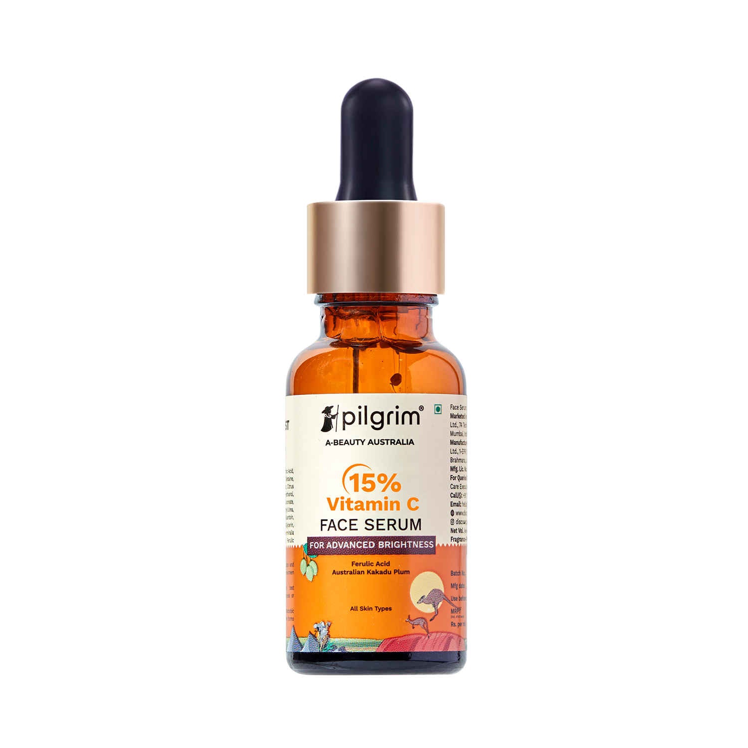 Pilgrim 15% vitamin c face serum for advanced brightness (20 ml)