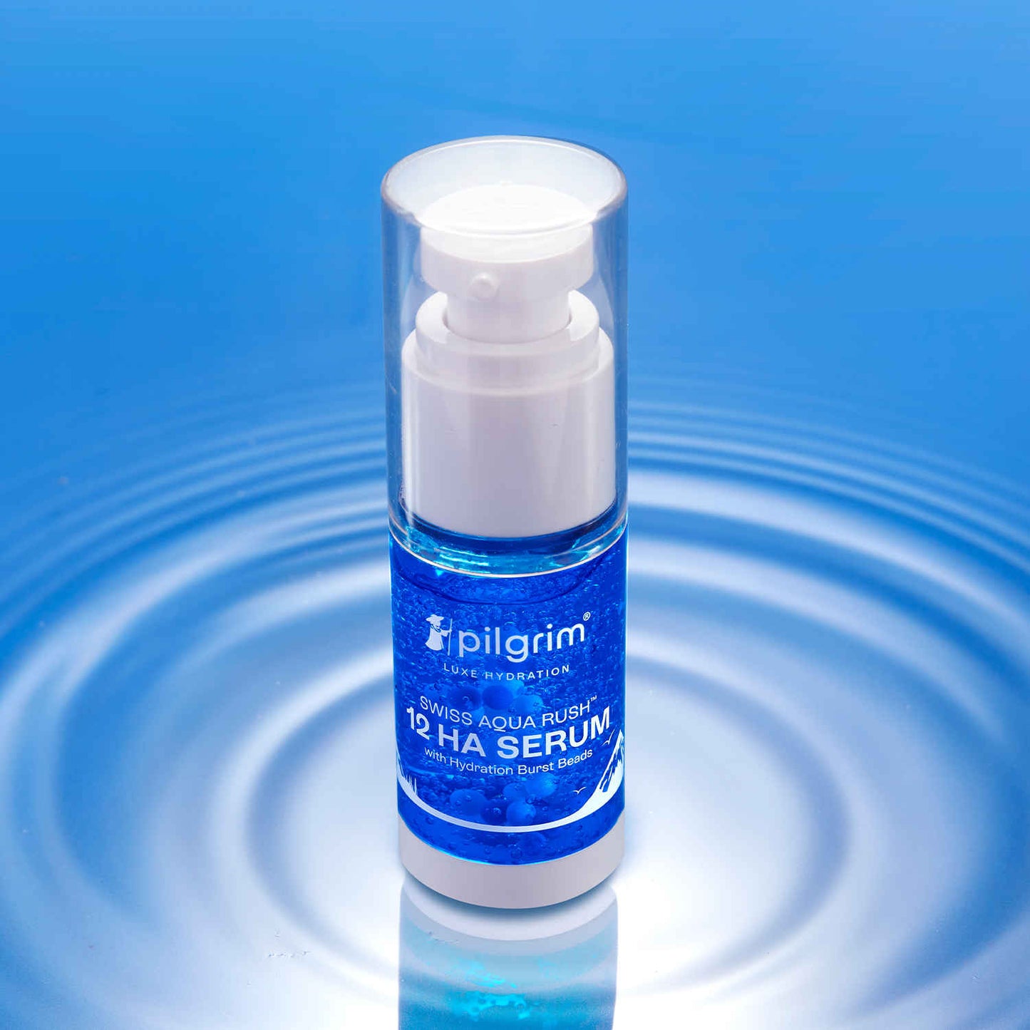 Pilgrim Swiss Aqua Rush 12 HA Serum (hyaluronic acid) with Hydration Burst Beads |Crafted with Powerful Hydrators,12 hyaluronic acid, Copper Tripeptide |Long lasting Hydration| 30 ml