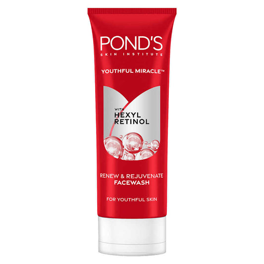 Ponds Youthful Miracle With Hexyl Retinol - Renew & Rejuvenate Gentle Facewash, For Brighter and Radiant Skin, Reduces Fine Lines | For All Skin Types | 100 gm