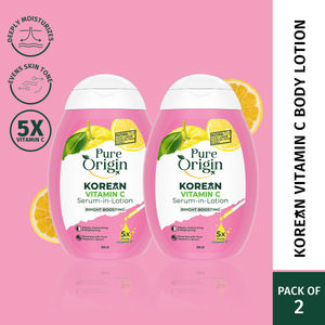 Pure Origin Korean Vitamin C Brightening Serum in Lotion | Intense Moisture | Gives Brighter Skin | For Dry & Dull Skin | Non-sticky & Lightweight | 300 ml each (Pack of 2)