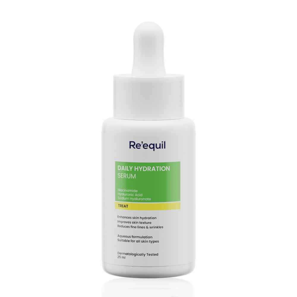 Re'equil Daily Hydration Serum with Niacinamide, Sodium Hyaluronate, and Hyaluronic Acid | Enhances Skin Hydration | Improves Skin Texture | Reduces Fine Lines & Wrinkles 25 ml