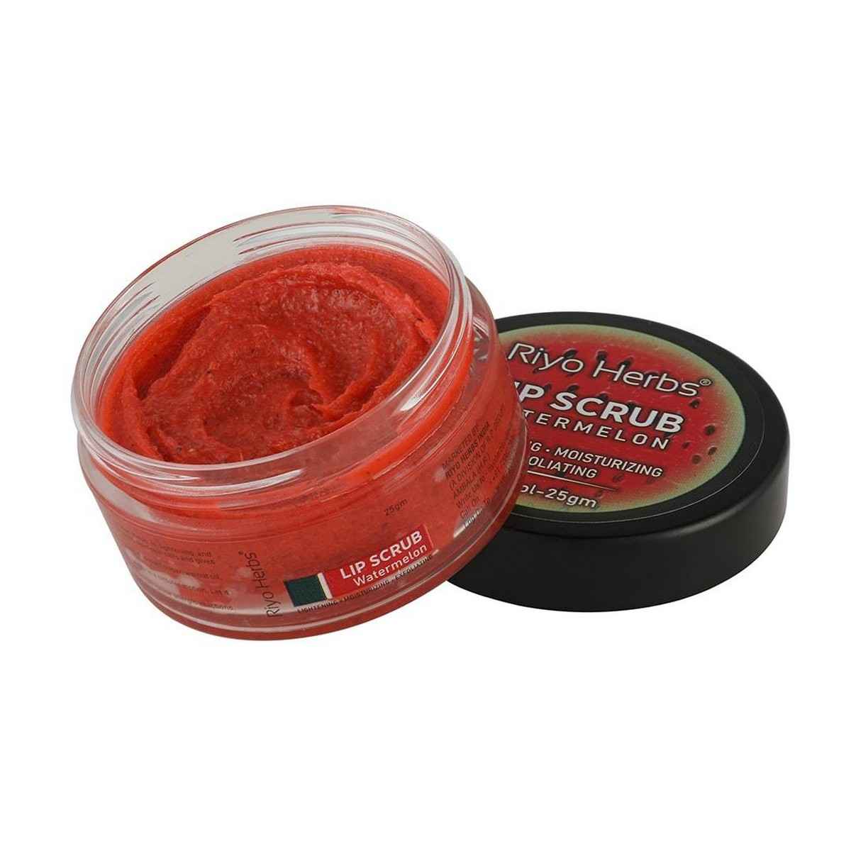 Riyo Herbs Watermelon Lip Scrub With Shea Butter & Avocado Oil for Help Soft & Nourished Lips, 25 gm