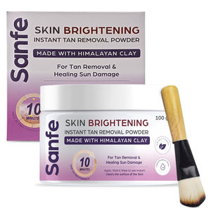Sanfe Skin Brightening Tan Removal Powder | For Smooth Silky Skin tan removal Detan pack 100 gm