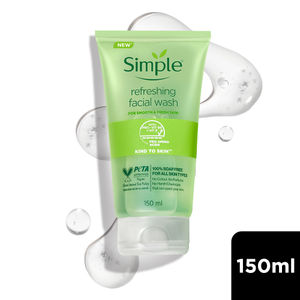 Simple Kind To Skin Refreshing Face Wash (150 ml) | For All Skin Types | No Soap, No Added Perfume, No Harsh Chemicals, No Artificial Color, No Alcohol and No Parabens