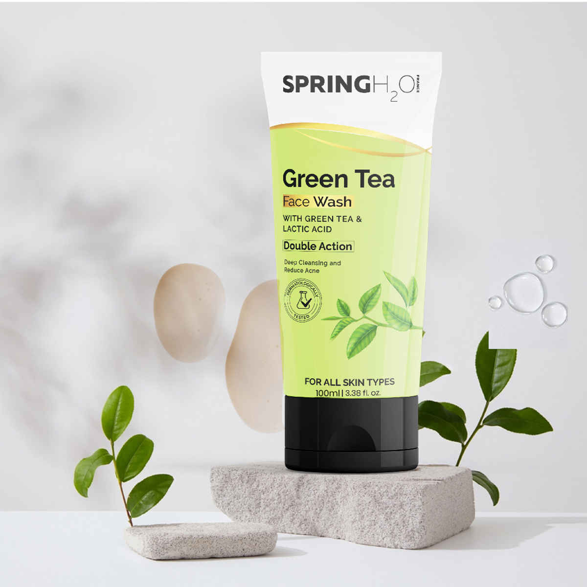 Spring H2O Green Tea Face Wash For Deep Cleansing And Reduce Acne 100 ml