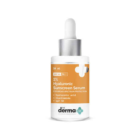 The Derma co. 1% Hyaluronic Acid Sunscreen Serum with SPF 50 & Niacinamide for Broad Spectrum Protection - 30 ml