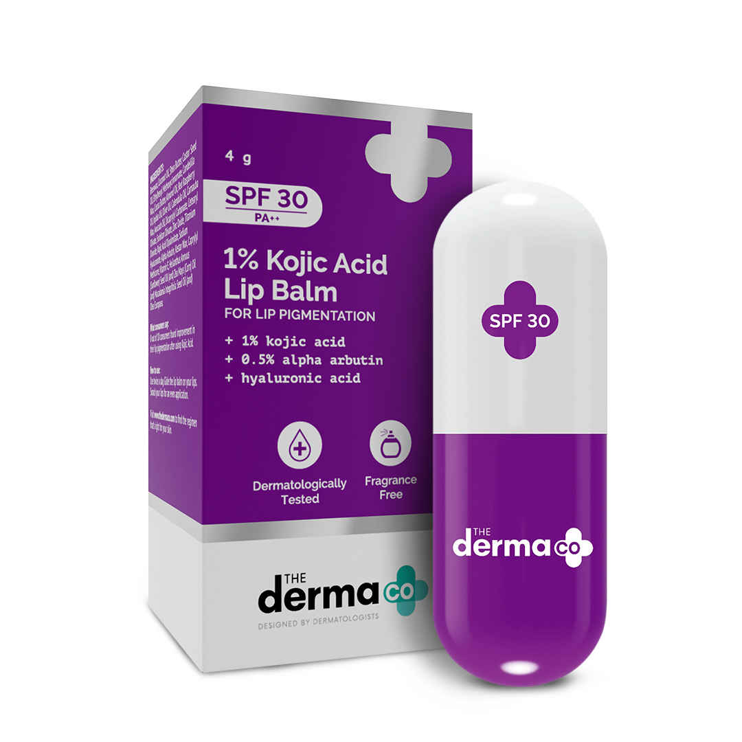 The Derma co. 1% Kojic Acid Lip Balm With Alpha Arbutin & Hyaluronic Acid For Lip Pigmentation- 4g
