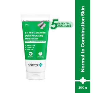 The Derma Co. 5% Nia-Ceramide Daily Hydrating Moisturizer| 5% Niacinamide, 2% Ceramide | 24 hours Moisturization |PENTAVITIN, Vitamin E & Squalane |Normal Skin-100 gm